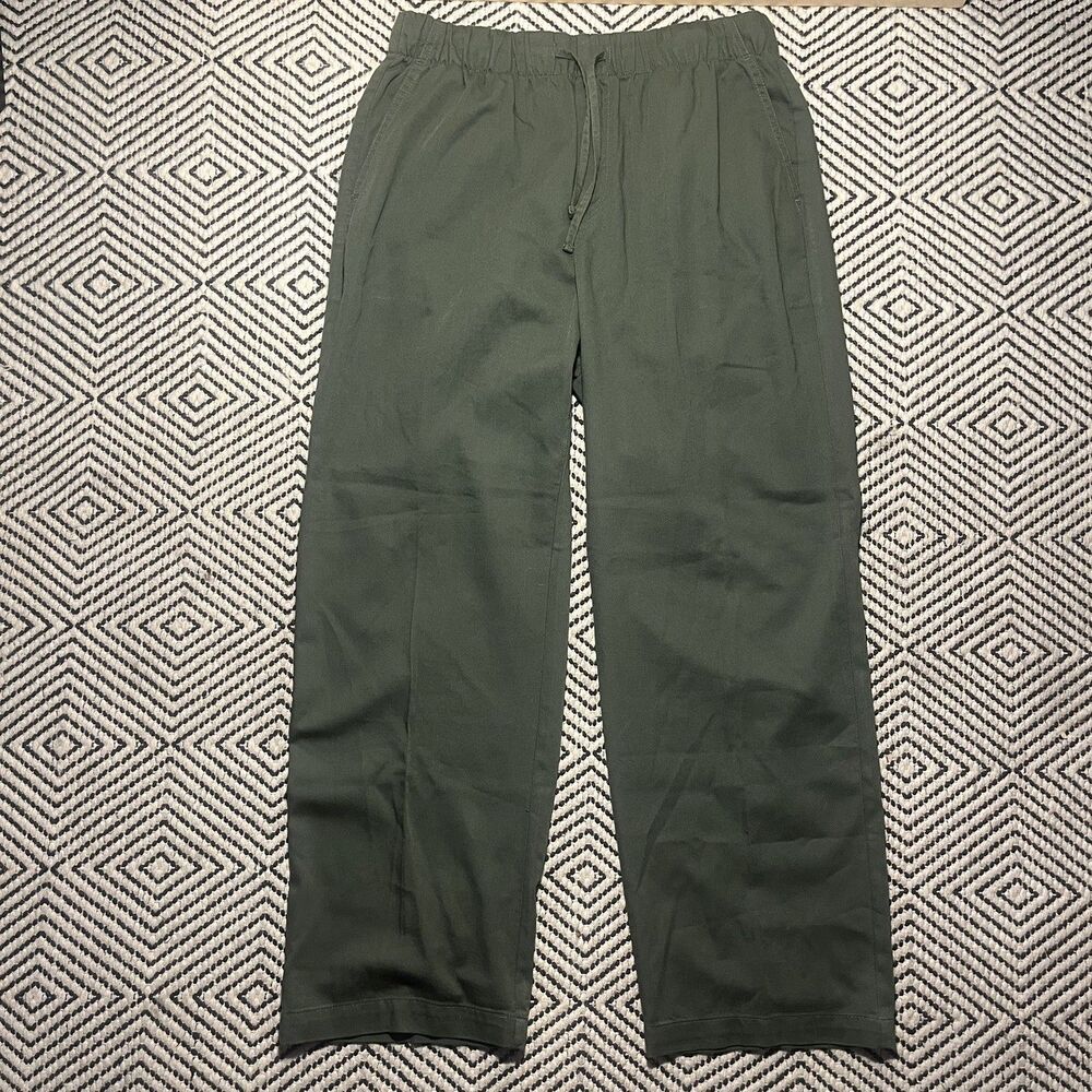 GAP Easy Pant Women M Army Olive Green Wide Leg Casual Pull On Drawstring